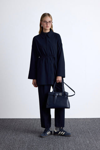 Geniş Yaka Tunik Lacivert