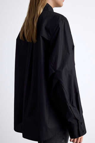 Pleated Oversized Shirt Black