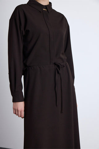 Adjustable Waist Skirt Dark Brown