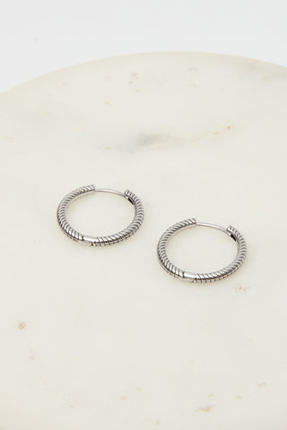 Charm Hoop Earrings Silver