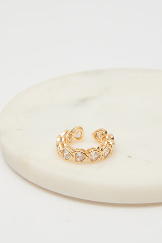 Petite Stone Heart Ring Light Yellow