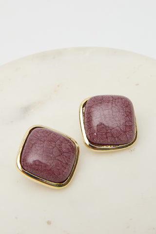 Antique Marble Earrings Burgundy