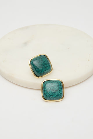 Antique Marble Earrings Emerald