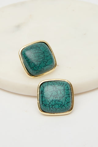 Antique Marble Earrings Emerald