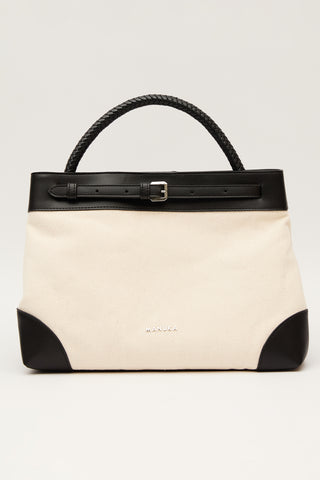 Belted Canvas Bag Beige