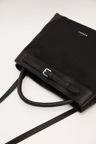 Kemerli Kanvas Çanta Siyah