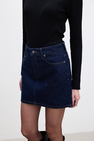 Short Denim Skirt Dark Blue