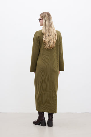 Tie Knit Dress Green