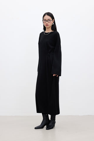 Tie Knit Dress Black