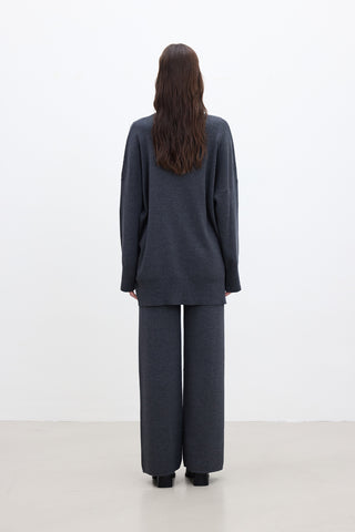 Oversized High Neck Sweater Anthracite