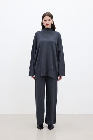 Oversized High Neck Sweater Anthracite