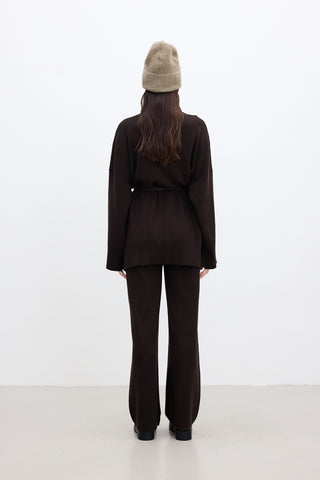 Oversized High Neck Sweater Brown