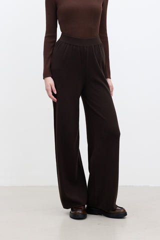 Straight Leg Knit Pants Brown