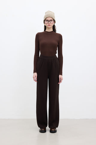 Straight Leg Knit Pants Brown