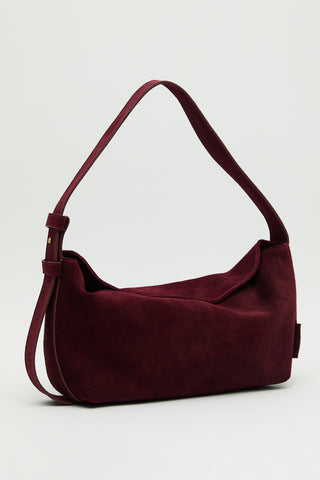 Ari Suede Shoulder Bag Burgundy