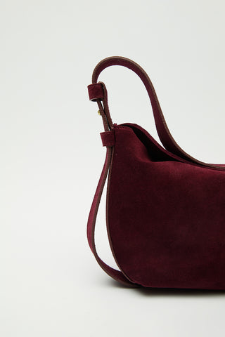 Ari Suede Shoulder Bag Burgundy