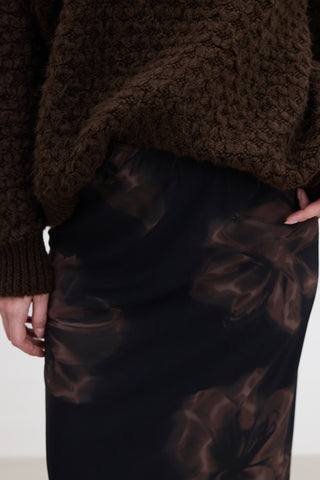 Patterned Tulle Midi Skirt Lotus