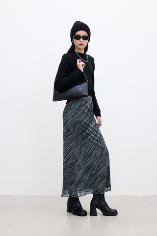 Patterned Tulle Midi Skirt Wave