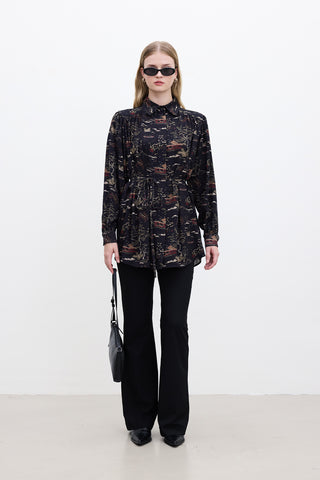 Kemerli Retro Stil Gömlek Osaka