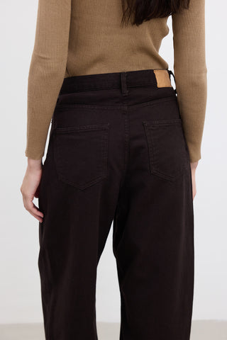 Gabardine Baggy Trousers Brown