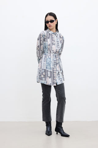 Belted Retro Style Shirt Gia