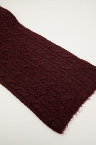 Cable-Knit Scarf Burgundy