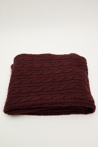 Cable-Knit Scarf Burgundy