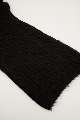 Cable-Knit Scarf Black