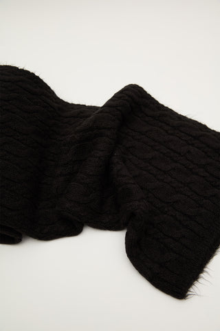 Cable-Knit Scarf Black