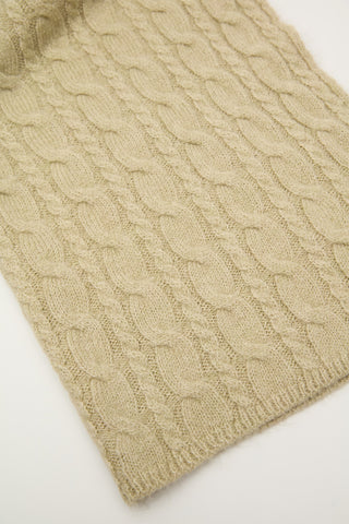 Cable-Knit Scarf Soft Green