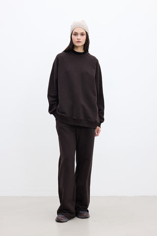 Basic Relaxed Trousers Dark Brown