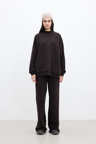Basic Relaxed Trousers Dark Brown