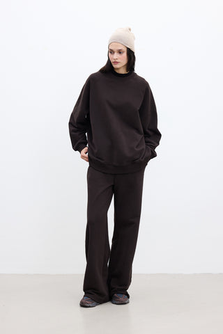Basic Relaxed Trousers Dark Brown