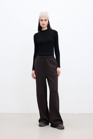 Basic Relaxed Trousers Dark Brown