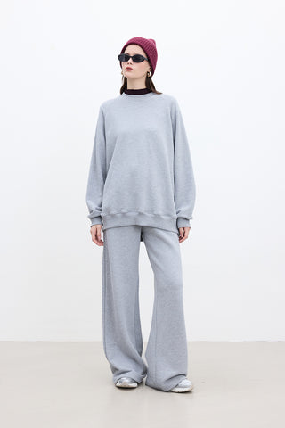 Basic Relaxed Trousers Grey Melange