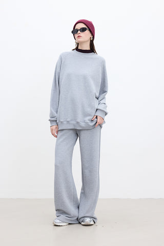 Basic Relaxed Trousers Grey Melange