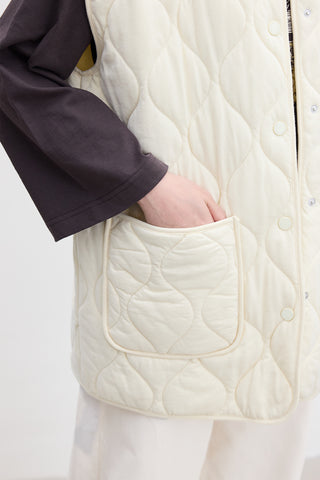 Quilted Pocketed Vest Vanilla