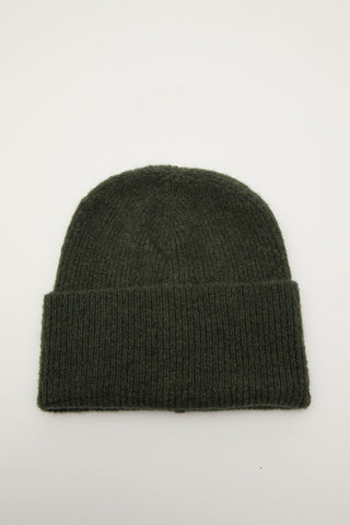 Ribbed Knit Beanie Dark Green