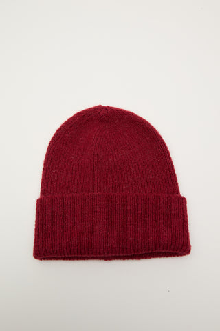 Ribbed Knit Beanie Red