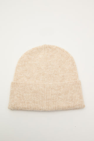 Ribbed Knit Beanie Beige