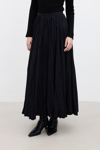 Pleated Maxi Skirt Black