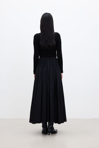 Pleated Maxi Skirt Black