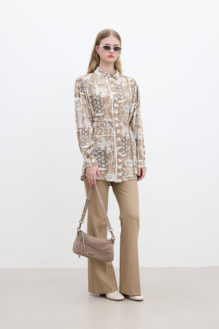 Belted Retro Style Shirt Ilona