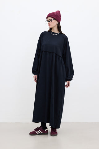 Oversized Ruched Dress Black