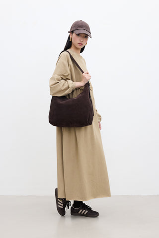 Oversized Ruched Dress Camel