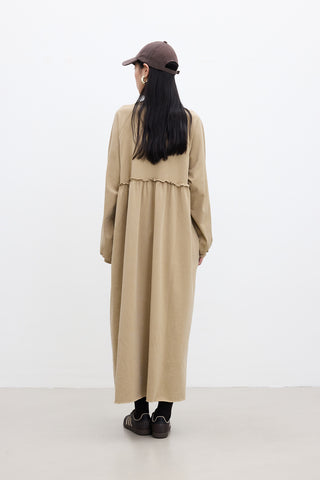 Oversized Ruched Dress Camel