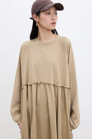 Oversized Ruched Dress Camel