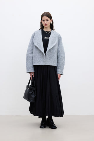 Jacqueline Kısa Kaşe Mont Gri