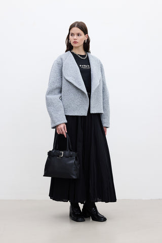 Jacqueline Kısa Kaşe Mont Gri