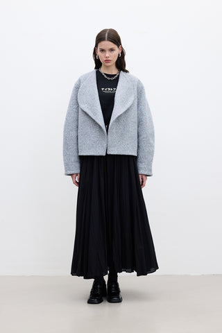 Jacqueline Kısa Kaşe Mont Gri